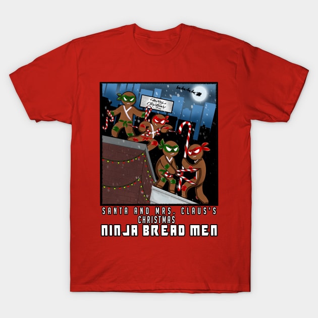 Christmas Ninjabread men fun comic book inspired design T-Shirt by JustJoshDesigns